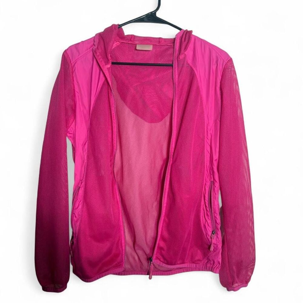 Canyon Echo Y2K Biker Gorpcore Pink mesh lightweight windbreaker jacket w/ hood